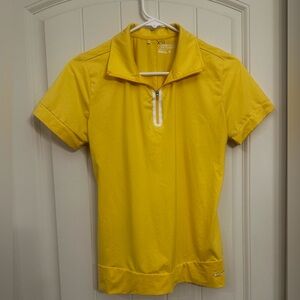 Nike yellow 1/4 zip short sleeve tee